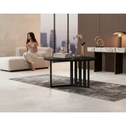 STOLIK KAWOWY Metalowy Blat Czarny Płyta MDF  STK-924